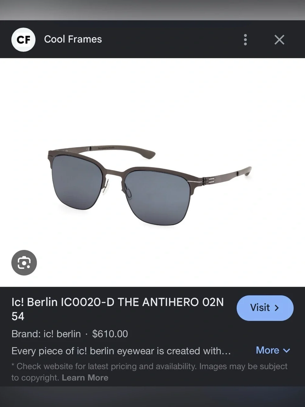Ic Berlin The Antihero Sunglasses
